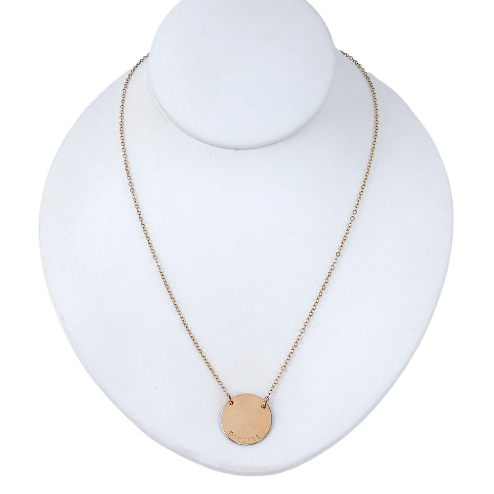 Estate 1/20 14K Gold Filled Randall Disc Pendant Necklace 17"-19"